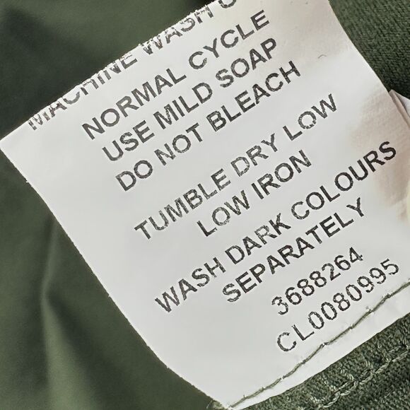 Eshakti Fit Flare Dress Womens Small 6 Olive Green Pockets Cotton Stretch Zip - Picture 14 of 15